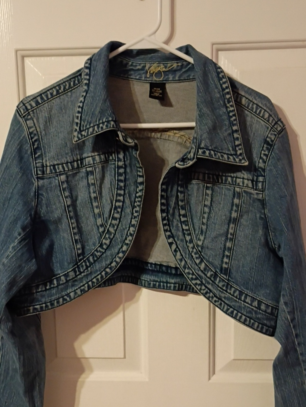 Cropped Denim Jacket - Blue